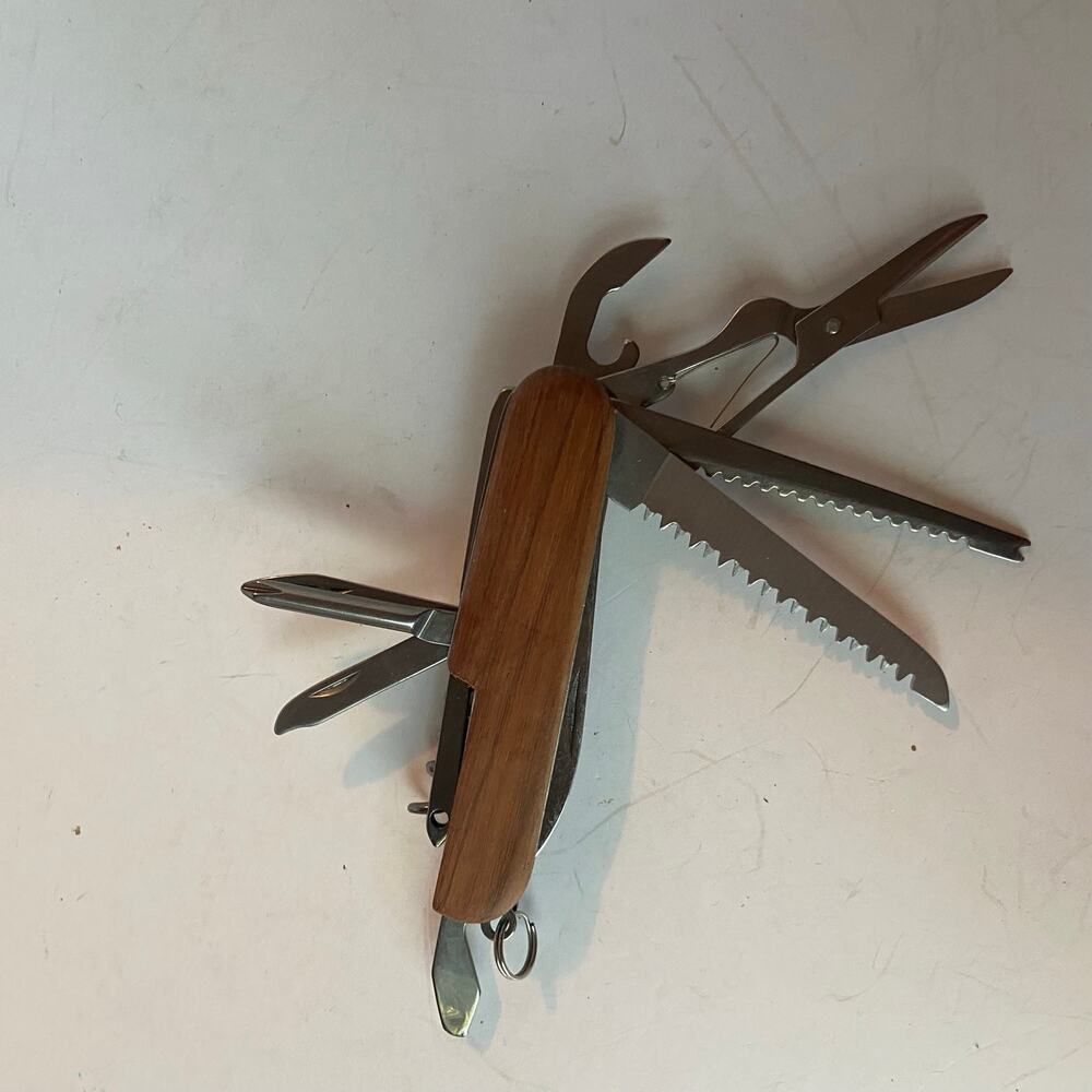 Swiss Type Field Utility Camp Knife Multi Function Tool Army Scout 11 Blades EUC - Picture 2 of 7